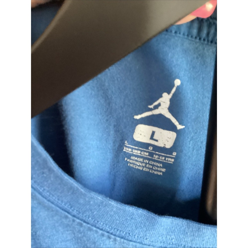 Jordan Jumpman T-shirt Boys Large Blue And Grey Preowned - Picture 4 of 8